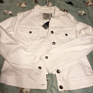 New Ladies silver white jeans jacket